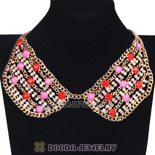 Crystal Resin Rhinestone Choker Collar Bib Necklaces Wholesale