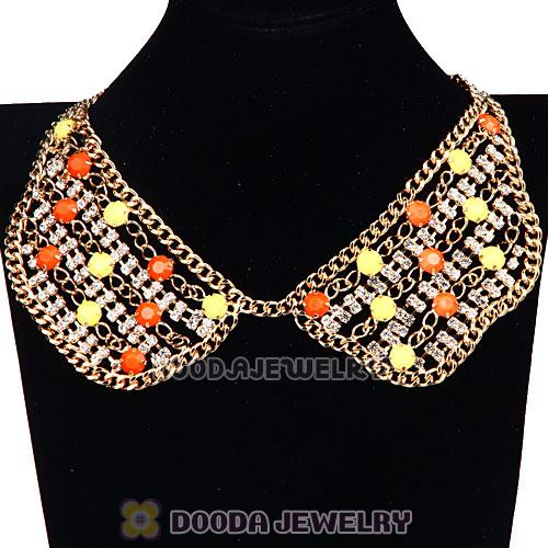 Crystal Resin Rhinestone Choker Collar Bib Necklaces Wholesale