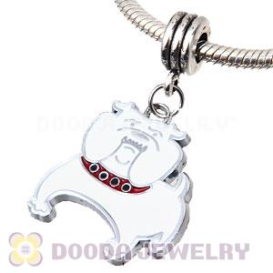 Platinum Plated Enamel European Christmas Dog Dangle Charms Wholesale