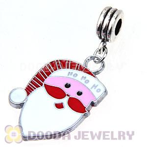 Platinum Plated Enamel European Christmas Santa Claus Dangle Charms Wholesale