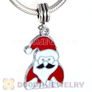 Platinum Plated Enamel European Father Christmas Dangle Charms Wholesale