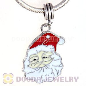 Platinum Plated Enamel European Father Christmas Dangle Charms Wholesale