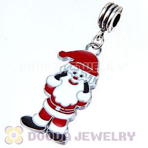 Platinum Plated Enamel European Red Hat Santa Claus Dangle Charms Wholesale