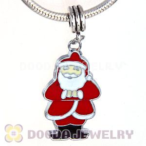 Platinum Plated Enamel European Santa Claus Dangle Charms Wholesale