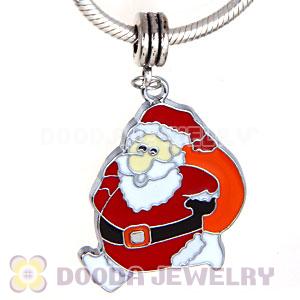 Platinum Plated Enamel European Santa Claus Dangle Charms Wholesale