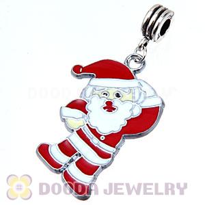 Platinum Plated Enamel European Santa Claus Dangle Charms Wholesale