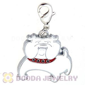 Platinum Plated Enamel European Jewelry Christmas Dog Charms Wholesale