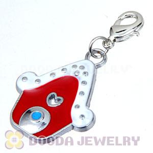 Platinum Plated Enamel European Jewelry Christmas House Charms Wholesale