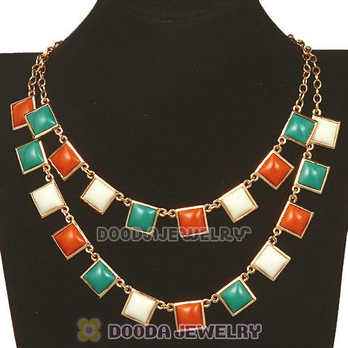 European Tutti Frutti Resin Rhinestone Choker Bib Necklaces Wholesale