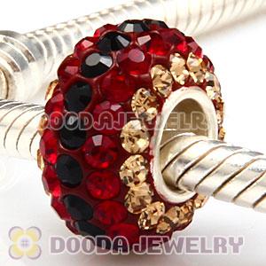 Jewelry silver beads with 90 crystal rhinestones Austrian crystal Jewelry beads