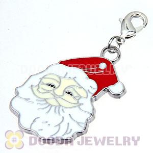 Platinum Plated Enamel European Jewelry Father Christmas Charms Wholesale