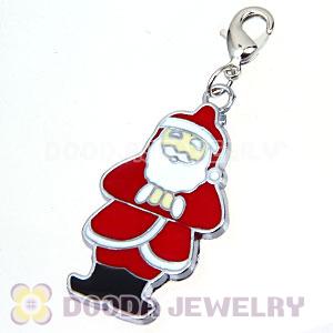 Platinum Plated Enamel European Santa Claus Jewelry Charms Wholesale