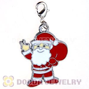 Platinum Plated Enamel European Santa Claus Jewelry Charms Wholesale