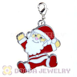 Platinum Plated Enamel European Santa Claus Jewelry Charms Wholesale