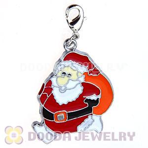 Platinum Plated Enamel European Santa Claus Jewelry Charms Wholesale