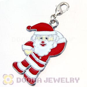 Platinum Plated Enamel European Santa Claus Jewelry Charms Wholesale
