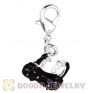 Fashion Tscharm Jewelry Silver Plated Alloy Black Bra Charms Wholesale 