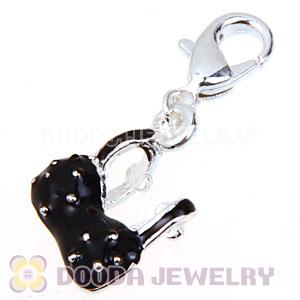 Fashion Silver Plated Alloy Black Bra Charms Wholesale 