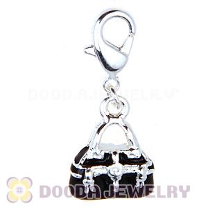 Fashion Silver Plated Alloy Black Handbag Charms Wholesale 