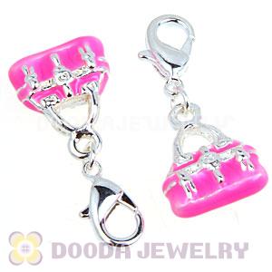 Fashion Tscharm Jewelry Silver Plated Alloy Pink Handbag Charms Wholesale 