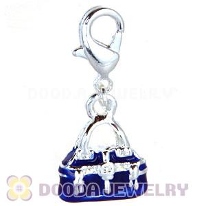 Fashion Silver Plated Alloy Blue Handbag Charms Wholesale 