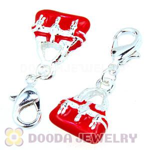 Fashion Tscharm Jewelry Silver Plated Alloy Red Handbag Charms Wholesale 