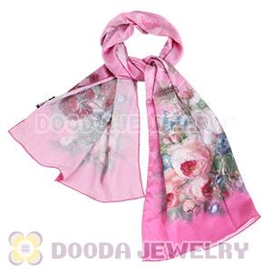 New Arrival European Mulberry Silk Scarves Digital Painting Pashmina Shawls Wholesale