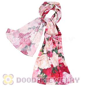 New Arrival European Mulberry Silk Scarves Digital Painting Pashmina Shawls Wholesale