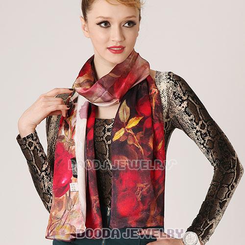 New Arrival European Mulberry Silk Scarves Digital Painting Pashmina Shawls Wholesale