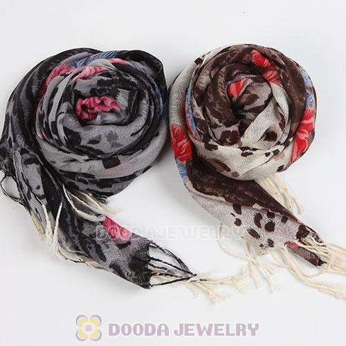 Cashmere Wool Leopard Scarf Tassel Pashmina Shawl Stole Wholesale