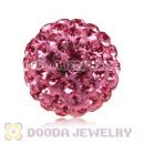 12mm Pink Pave Czech Crystal Beads Earrings Component Findings