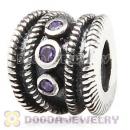 Antique European Sterling Hidden Romance Charm With Violet Zircon Stone