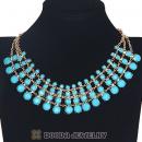 Chunky Multilayer Resin Rhinestone Choker Bib Necklaces Wholesale