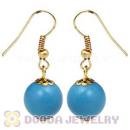 Fashion Gold Plated Blue Hoop Plastic Bubble Earrings Wholesale
