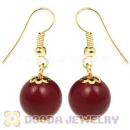 Fashion Gold Plated Claret Hoop Plastic Bubble Earrings Wholesale