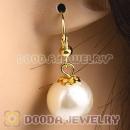 Fashion Gold Plated Cream Pearl Bubble Earrings Wholesale