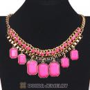 Chunky Resin Diamond Choker Bib Necklaces Wholesale