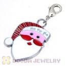 Platinum Plated Enamel European Jewelry Christmas Santa Claus Dangle Wholesale