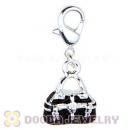 Fashion Silver Plated Alloy Black Handbag Charms Wholesale