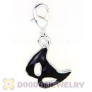 Fashion Silver Plated Alloy Enamel Black Makeup Mask Charms Wholesale