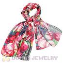 New Arrival European Mulberry Silk Scarves Digital Painting Pashmina Shawls Wholesale