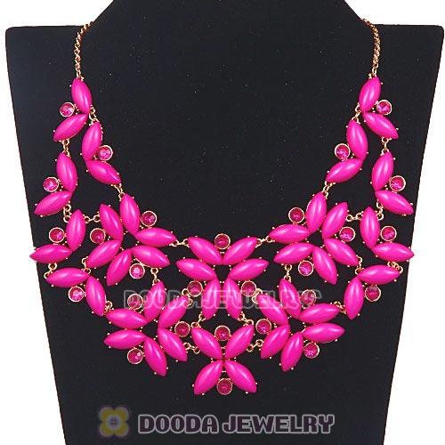 Roseo Resin Rhinestone Crystal Enchanted Garden Flower Collar Bib Necklace