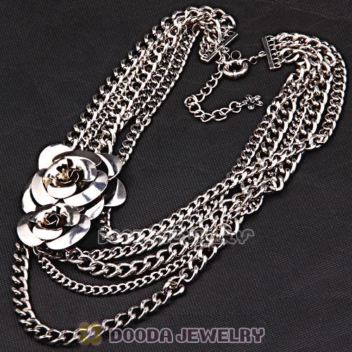 Retro Silver Chain Flower Bridal Choker Collar Necklace Wholesale