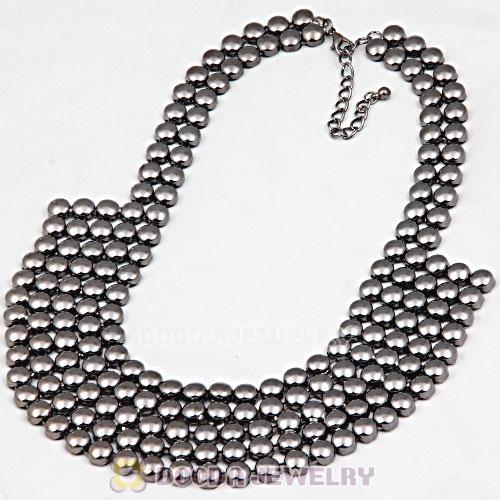 Gun Black Bubble Bib Collar Necklace Wholesale