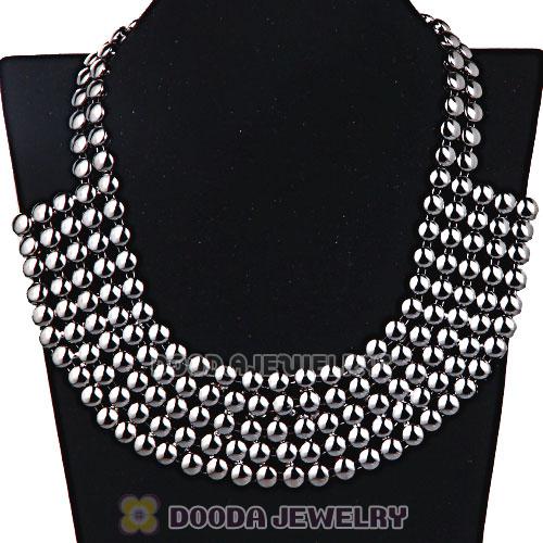 Gun Black Bubble Bib Collar Necklace Wholesale
