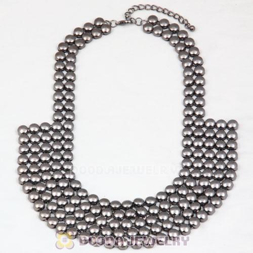Gun Black Bubble Bib Collar Necklace Wholesale