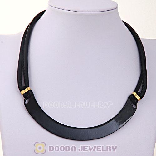 Black Leather Choker Collar Necklace For Women Wholesale