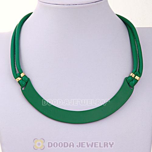 Green Leather Choker Collar Necklace For Women Wholesale