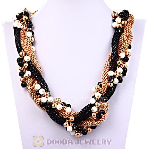 Ladies Chunky Chain Beaded Choker Collar Necklace Wholesale