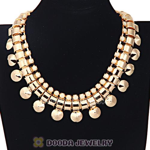 Chunky Gold Chain Resin Rhinestone Choker Collar Necklace Wholesale
